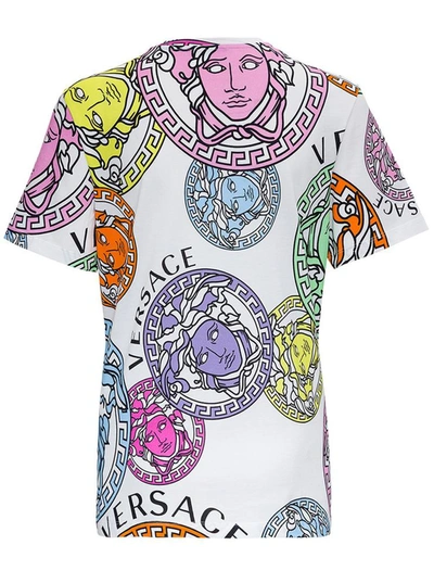 Shop Versace Jersey T-shirt With Medusa Amplified Print In White