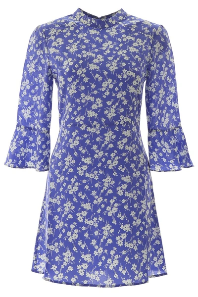 Shop Hvn Ashley Mini Dress In Purple Wildflower