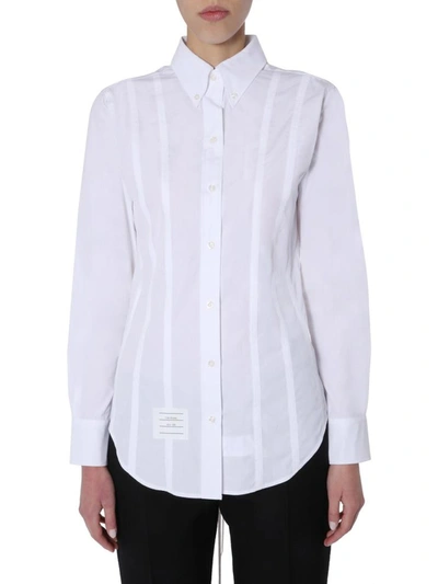 Shop Thom Browne Shirt With Laces In White