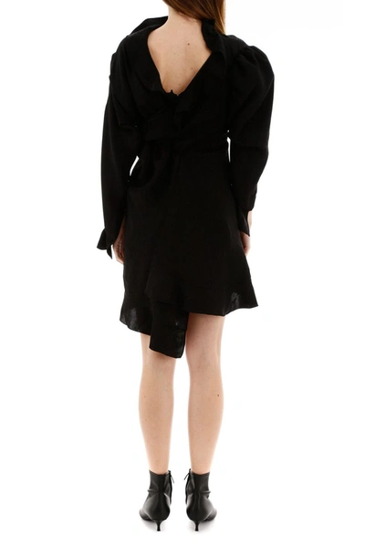Shop Balenciaga Ruffled Dress In Black
