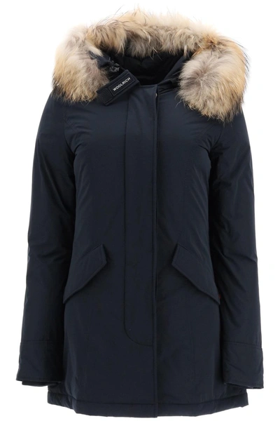 Shop Woolrich Luxury Arctic Parka With Murmasky Fur In Midnight Blue