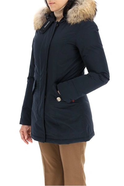 Shop Woolrich Luxury Arctic Parka With Murmasky Fur In Midnight Blue