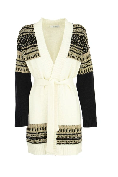 Shop Max Mara Maxmara Buona - Wool And Cashmere Yarn Cardigan In Black