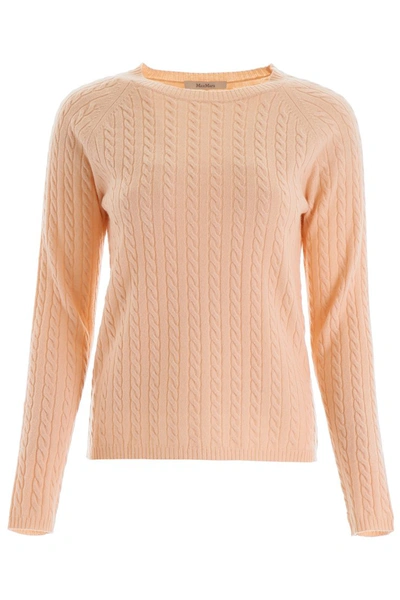 Shop Max Mara Cable-knit Pull In Nudo