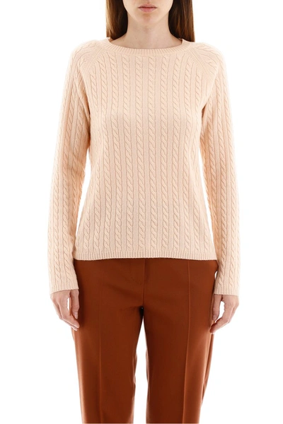 Shop Max Mara Cable-knit Pull In Nudo