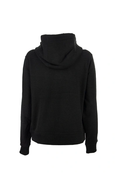 Shop Burberry Rylee - Logo Print Cotton Oversized Hooded Top In Black