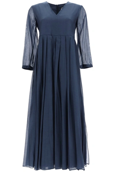 Shop Max Mara 's  Corolla Voile Dress In Blu Sera