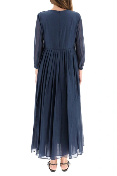 Shop Max Mara 's  Corolla Voile Dress In Blu Sera