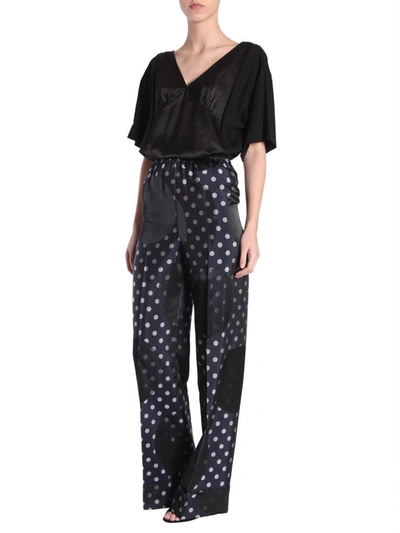 Shop Maison Margiela Polka Dot Organdie Trousers In Blue