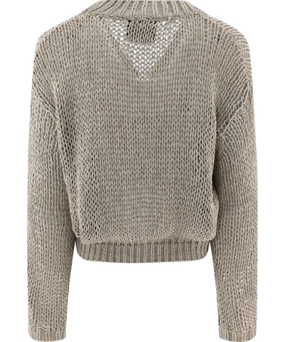 Shop Roberto Collina Cropped Knit Cardigan In Beige