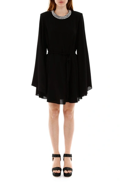 Shop Stella Mccartney Shaniya Mini Dress With Crystals In Black