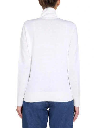 Shop Gcds Turtleneck Sweater In White