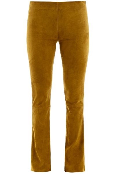 Shop Drome Suede Trousers In Weed