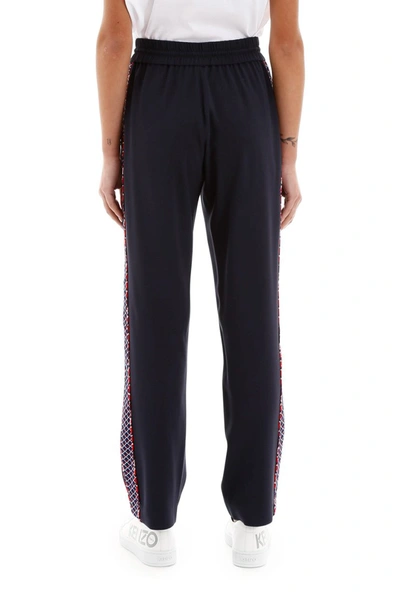 Shop Kenzo Trousers With Side Bands In Bleu Nuit