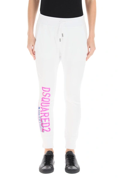 Shop Dsquared2 Sweatpants Maxi Logo In White