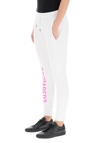 Shop Dsquared2 Sweatpants Maxi Logo In White