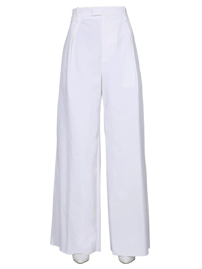 Shop Bottega Veneta Wide Trousers In White