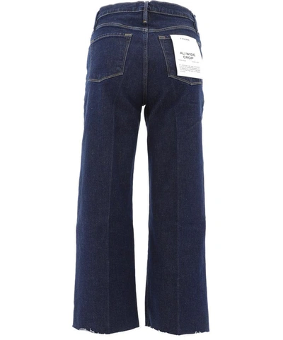 Shop Frame "ali Wide Crop" Denim Pants In Blue