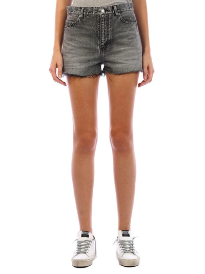 Shop Saint Laurent Black Denim Shorts