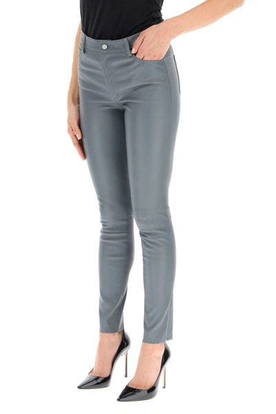 Shop Drome Stretch Nappa Trousers In Stormy