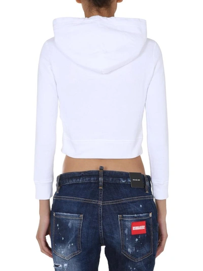 Shop Dsquared2 Cropped Sweatshirt In White