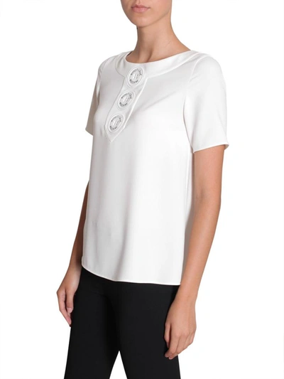 Shop Boutique Moschino Blouse With Pvc Buttons In White