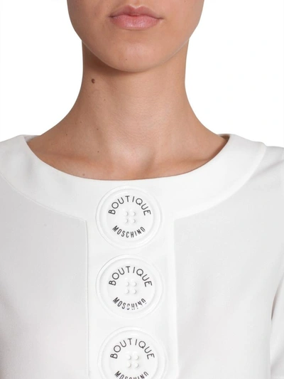 Shop Boutique Moschino Blouse With Pvc Buttons In White