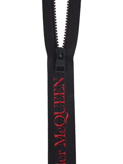 Shop Alexander Mcqueen Key Holder With Logoed Zip In Black