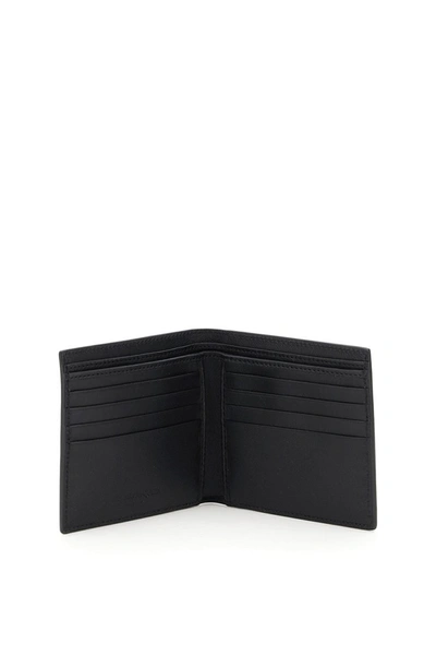 Shop Alexander Mcqueen Bi-fold Wallet Graffiti Logo In Black Lust Red