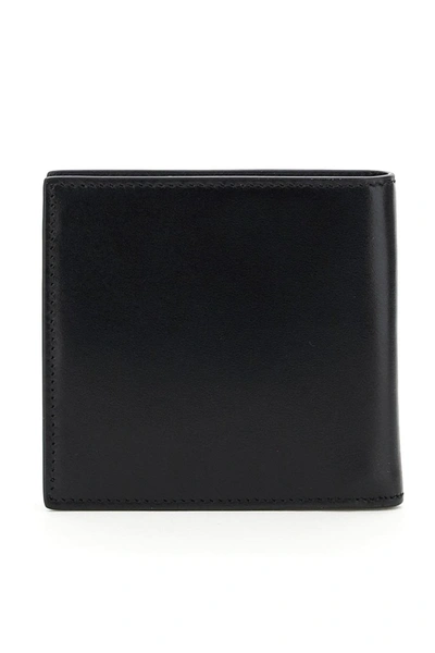 Shop Alexander Mcqueen Bi-fold Wallet Graffiti Logo In Black Lust Red