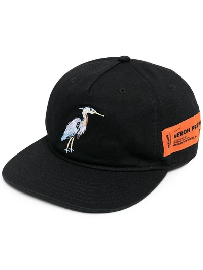 Shop Heron Preston Cotton Cap With Front Embroidery In Black