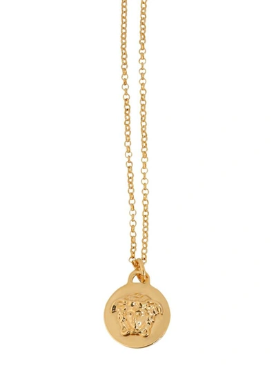 Shop Versace Necklace With Medusa Pendant In Gold