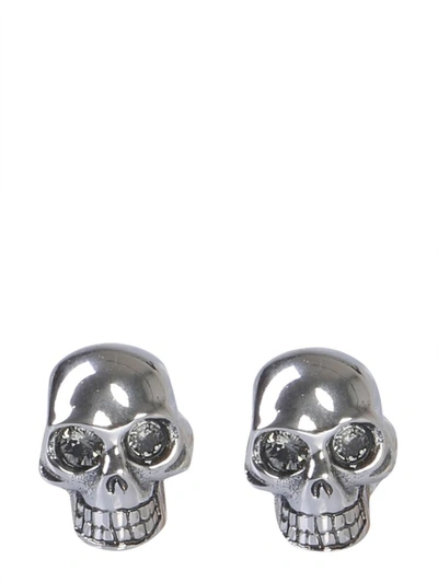 Shop Alexander Mcqueen Skull Cufflinks In Silver