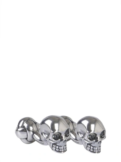 Shop Alexander Mcqueen Skull Cufflinks In Silver