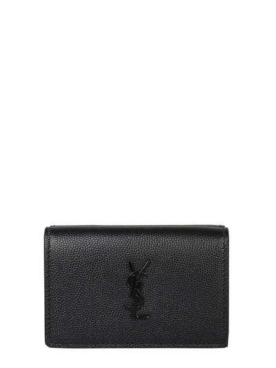 Shop Saint Laurent Monogram Wallet In Black