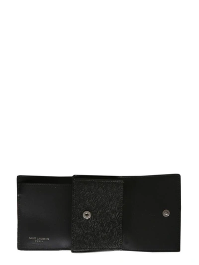 Shop Saint Laurent Monogram Wallet In Black