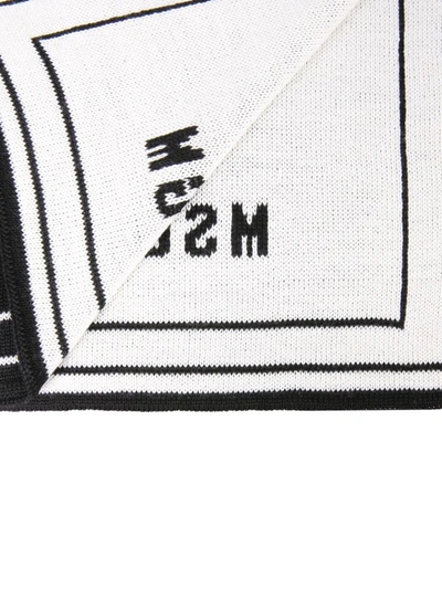 Shop Msgm Scarf With Logo Inlay In Black