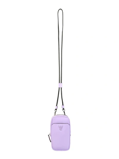 Shop Versace Phone Clutch In Lilac