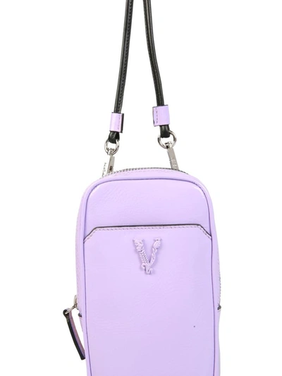 Shop Versace Phone Clutch In Lilac