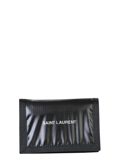 Shop Saint Laurent "nuxx" Compact Wallet In Black