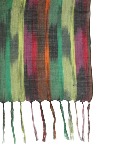 Shop Saint Laurent Ikat Pinceu Scarf In Multicolour