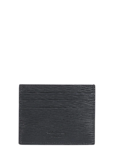 Shop Ferragamo Card Holder With Logo Plate In Black