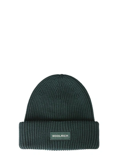 Shop Woolrich Knitted Hat In Green