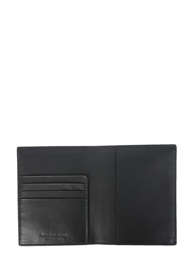 Shop Alexander Mcqueen Leather Passport Holder In Black