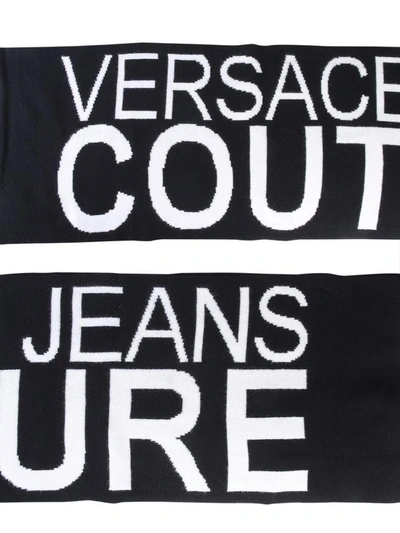 Shop Versace Jeans Couture Scarf With Logo In Black