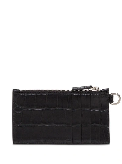 Shop Balenciaga Logo Card Holder In Black