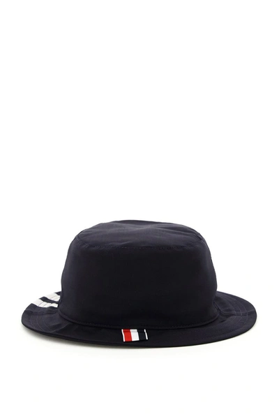 Shop Thom Browne 4-bar Bucket Hat In Navy