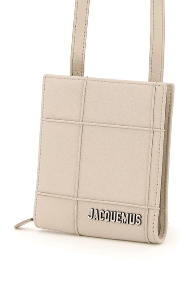 Shop Jacquemus Le Gadjo Wallet With Strap In Beige