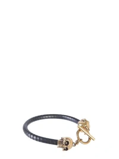 Shop Alexander Mcqueen Skull Bracelet In Black