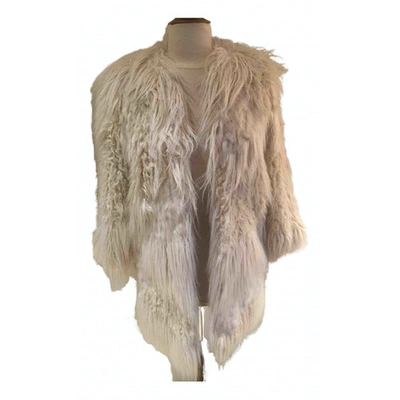 Pre-owned Zadig & Voltaire White Faux Fur Coat